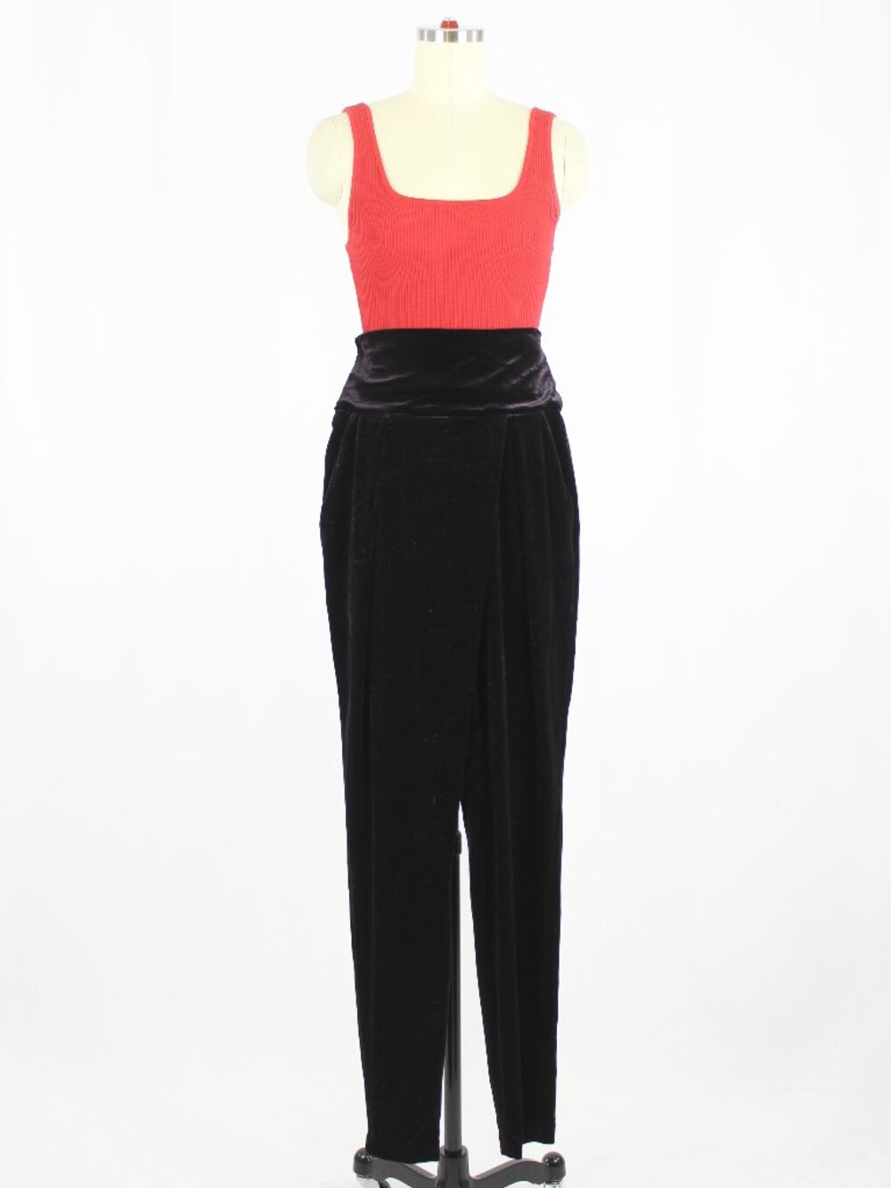 AKRIS Dark Purple Velvet Asymmetrical Overlay Jodhpur Legging Pants, Size 6